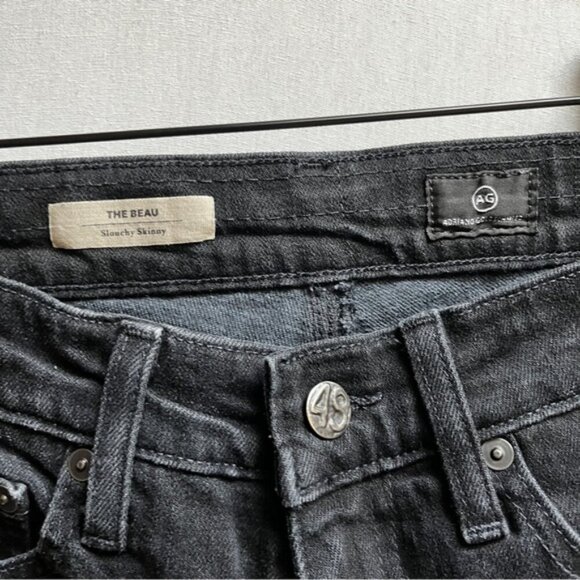 AG Adriano Goldschmied Black Beau Slouchy Distressed Skinny Women's Jeans Sz 26R - Picture 7 of 14